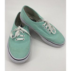 VANS off the Wall Light Green Lace Up Sneakers Low Top Canvas M5.0 W6.5